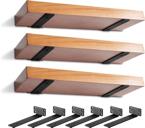 floating wooden shelves with metal brackets|bracket mount floating shelves.